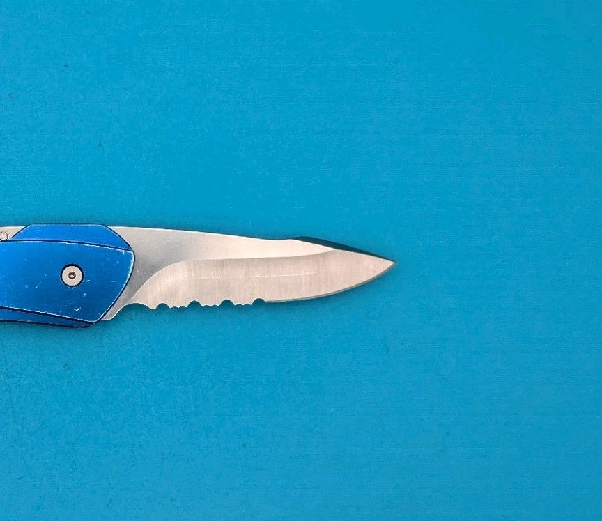 Buck USA 436 Short Revolution Blue Carabiner Folding Knife  - Discontinued
