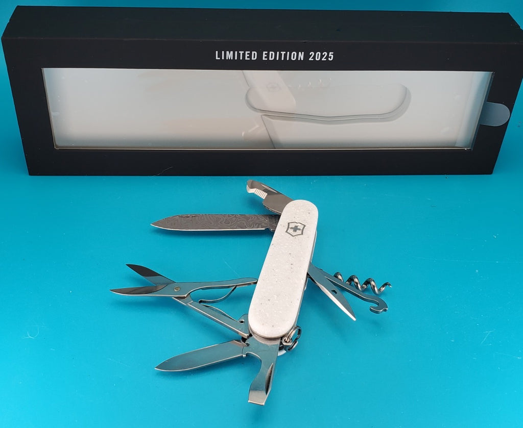 2025 Victorinox Companion Corian Handle Damast Blade Swiss Army Knife #4879/7000