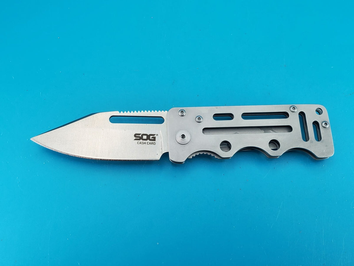 SOG Cash Card Frame Lock Knife Stainless Steel Money Clip!