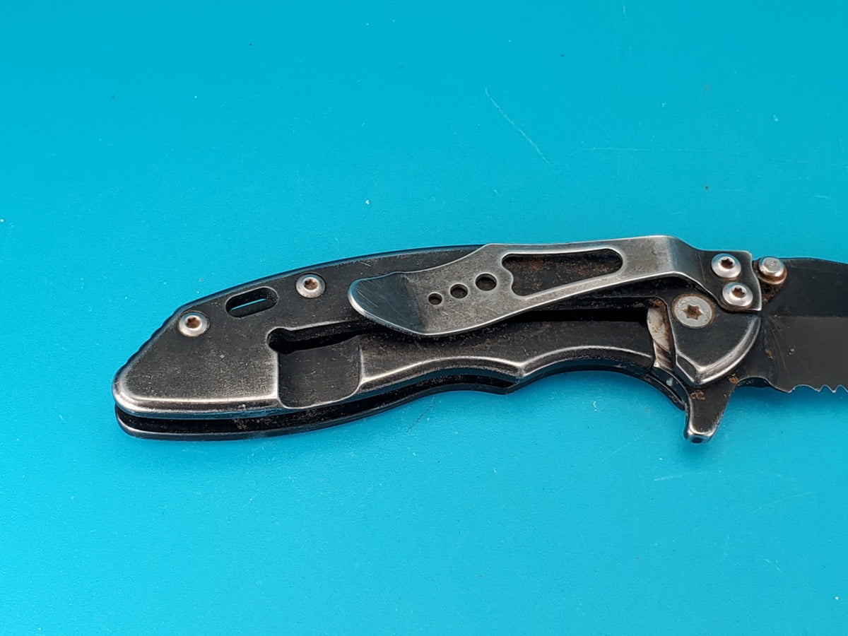 Gerber Torch I Frame Lock Plain Edge Blade Folding Pocket Knife! Black!