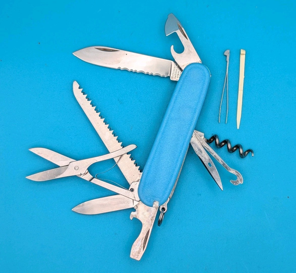 Rare Vintage Custom Victorinox Rainier Blue & Purple Swiss Army Knife!