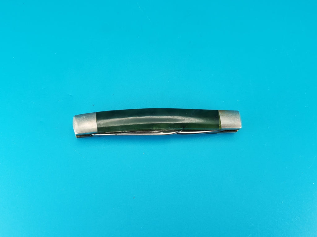 Vintage Western USA 441 Two Blade Pocket Knife! Green Handle!