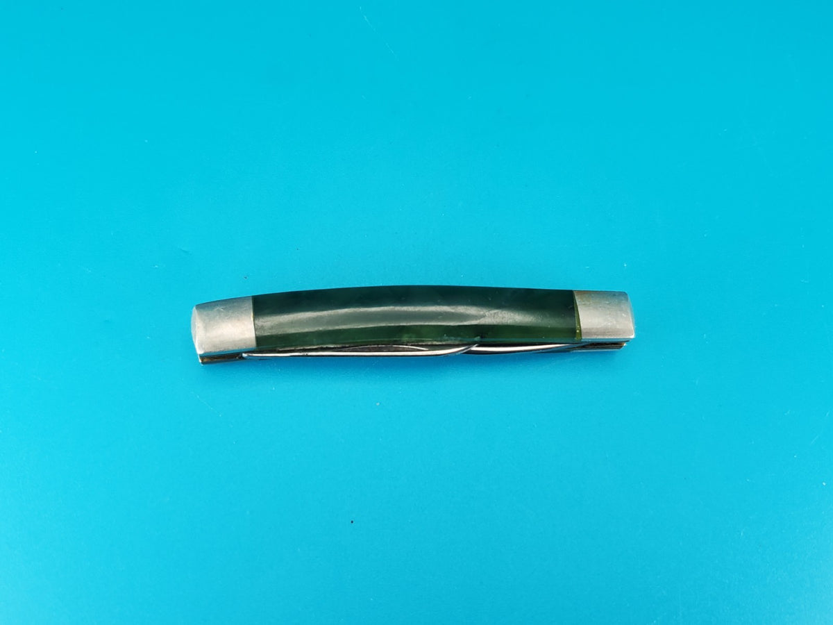 Vintage Western USA 441 Two Blade Pocket Knife! Green Handle!
