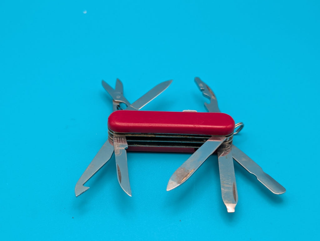 Victorinox Red Midnite Minichamp Red LED + Pen Swiss Army Knife Multi Tool!