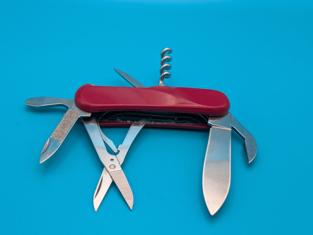 Vintage Wenger EVO 14 Red Swiss Army Knife Multi Tool!