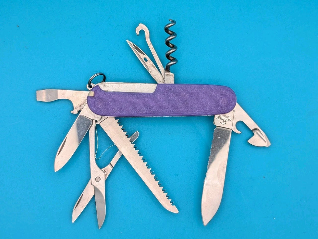 Rare Vintage Custom Victorinox Rainier Blue & Purple Swiss Army Knife!