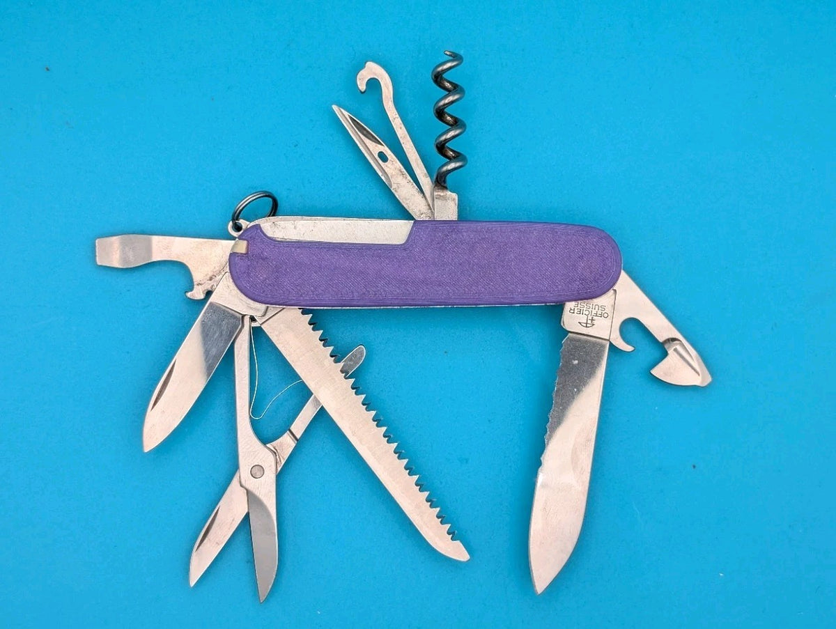 Rare Vintage Custom Victorinox Rainier Blue & Purple Swiss Army Knife!