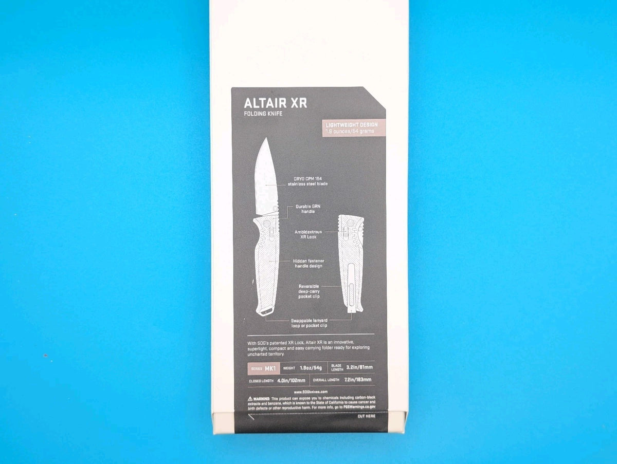 SOG Altair XR Field Green Stone Blue CRYO 154CM Folding Knife NEW