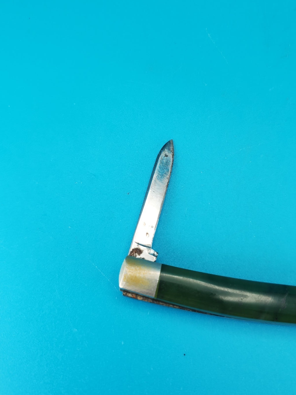 Vintage Western USA 441 Two Blade Pocket Knife! Green Handle!