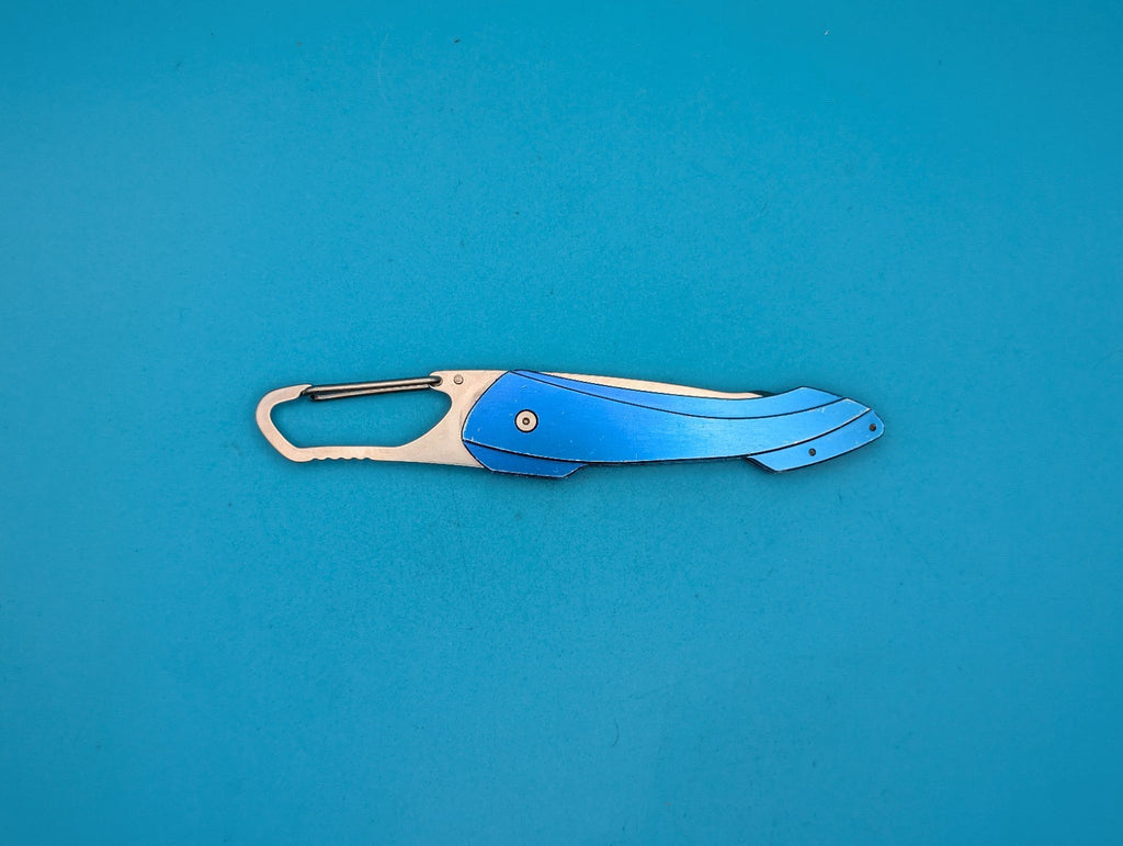 Buck USA 436 Short Revolution Blue Carabiner Folding Knife  - Discontinued