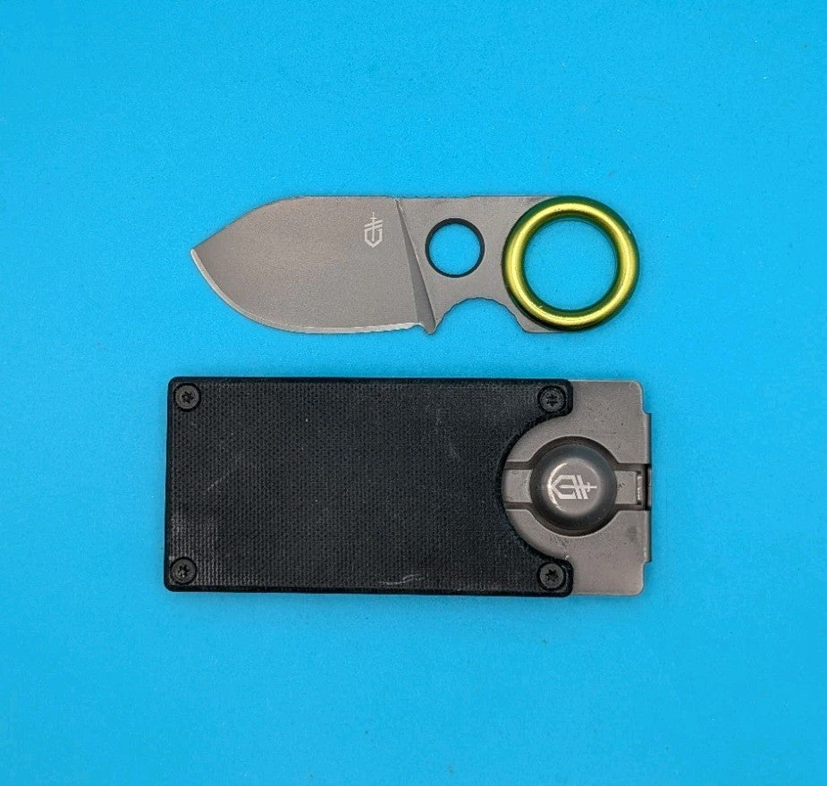 Gerber GDC Money Clip Knife Finger Loop EDC Credit Card Holder G10