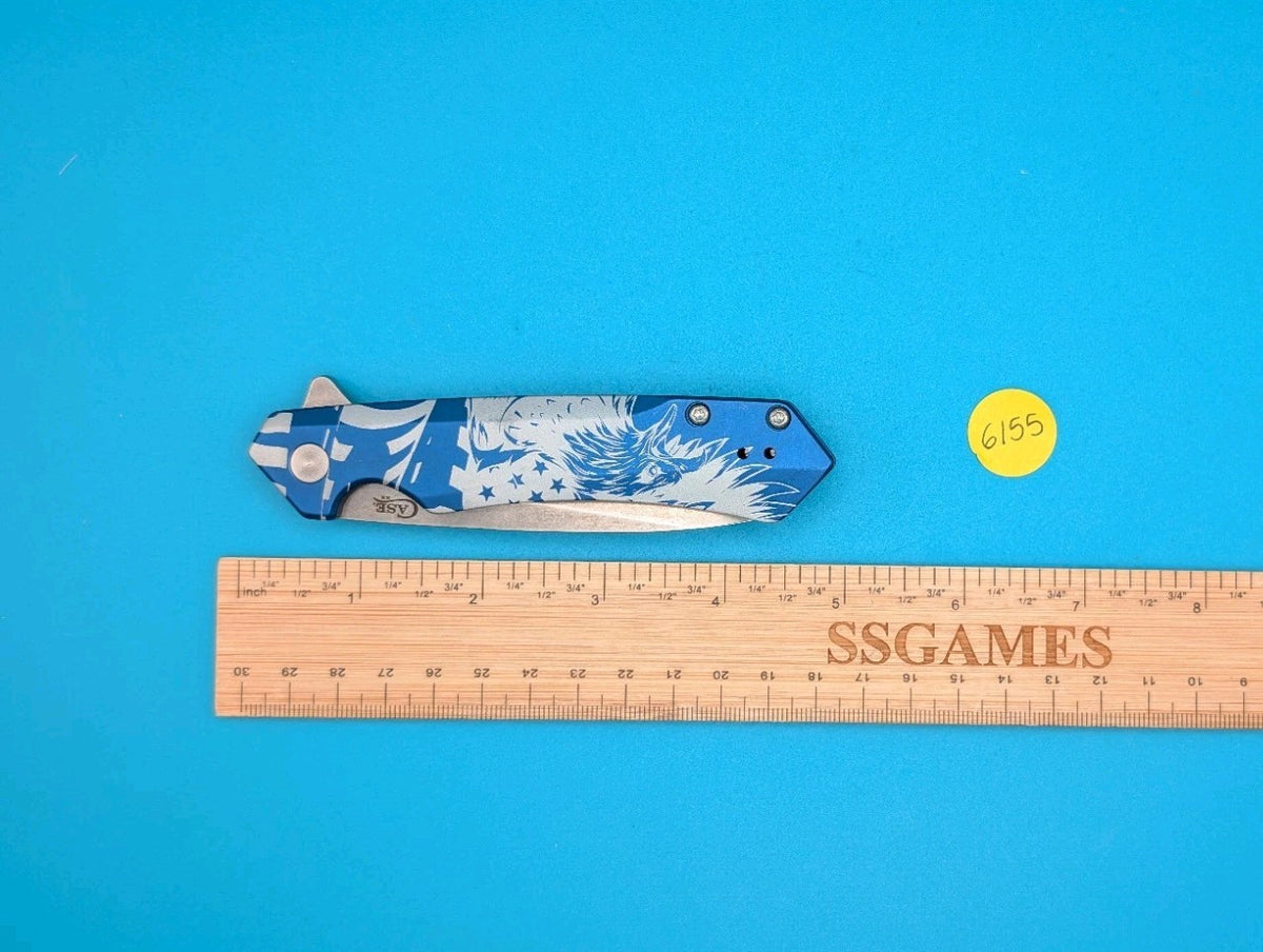 Case XX USA 2024 Blue Anodized S35VN Eagle & Flag 10780 Kinzua Flipper Knife!