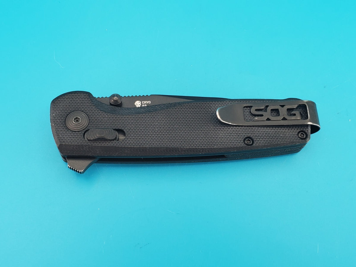 Sog Terminus XR 2.95" D2 Steel Blade Solid Black Folding Knife!