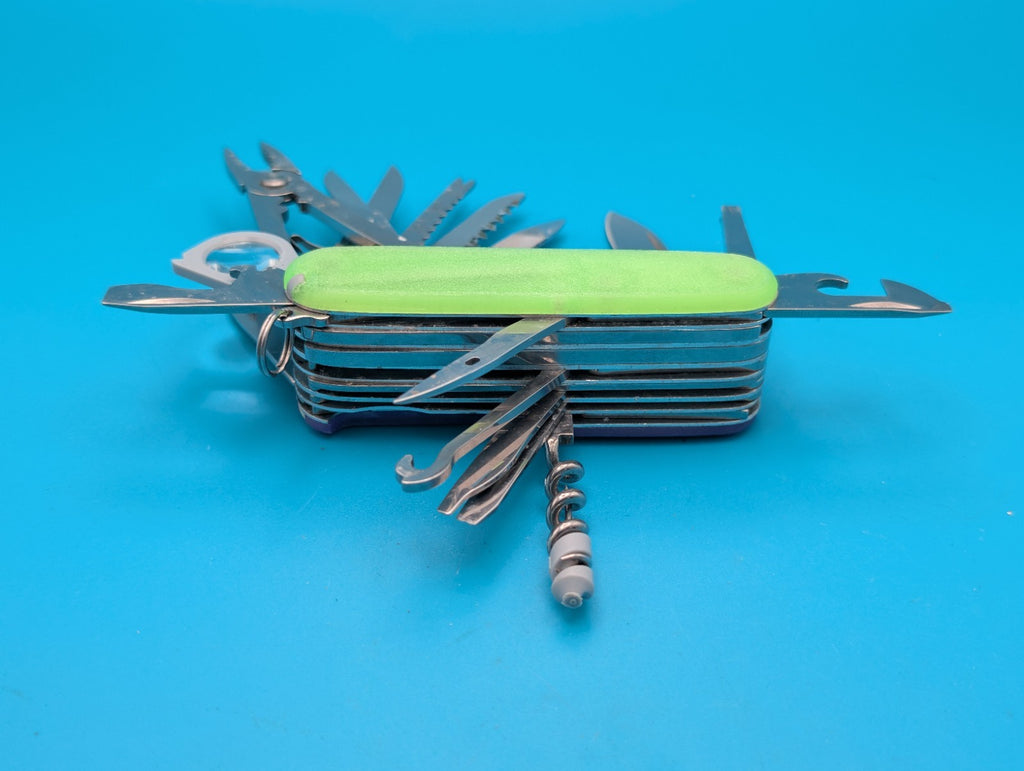 Victorinox SwissChamp Green and Purple Glow in the Dark Swiss Army Knife! 91mm