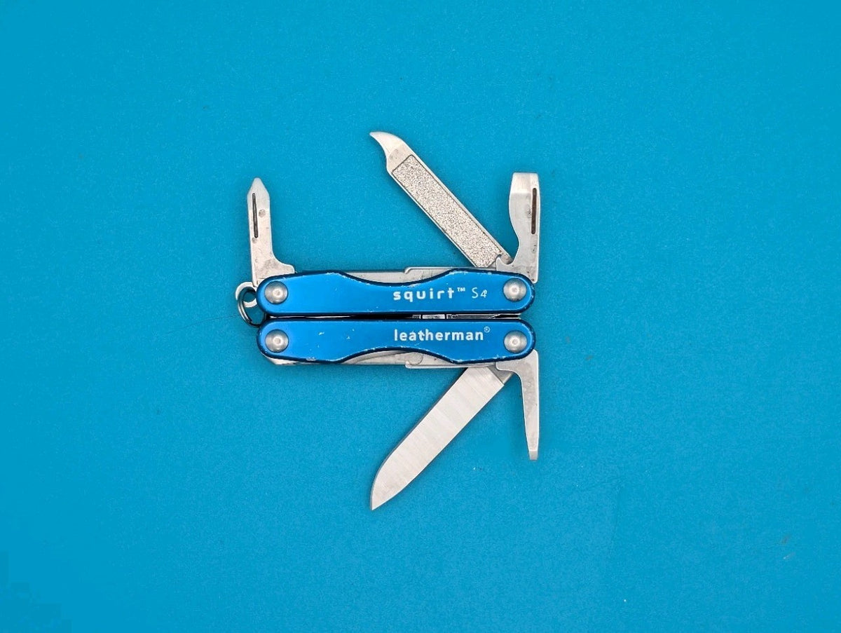 Leatherman Squirt S4 Multi-Tool, Key Ring, Retired, Blue