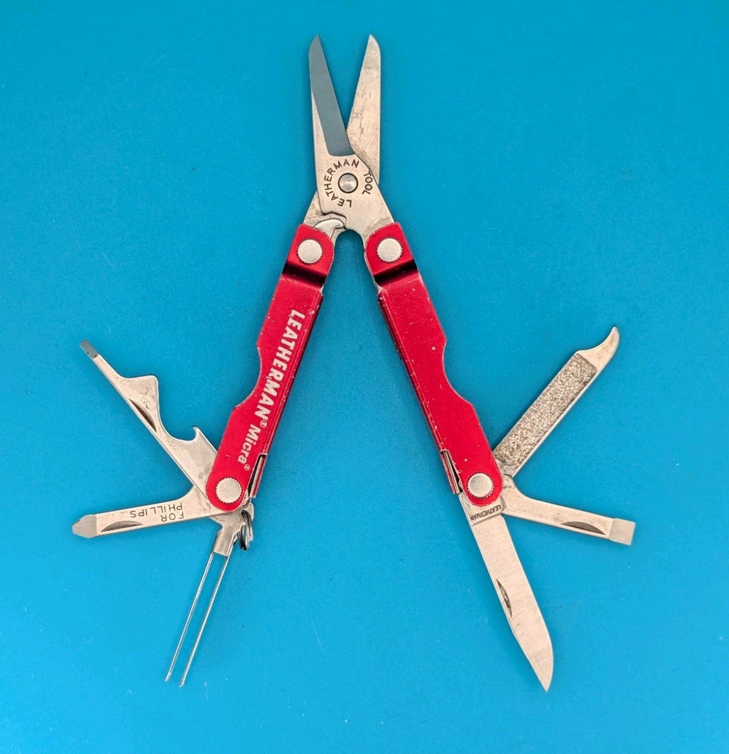 Leatherman Micra Multi-Tool, Knife, Scissors, Key Ring, Red! *PAT MOM*