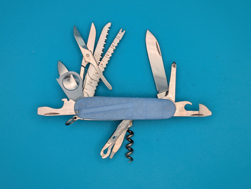 Victorinox Champion Swiss Army Knife Multi Tool! Firefly Blue Glow in the Dark!