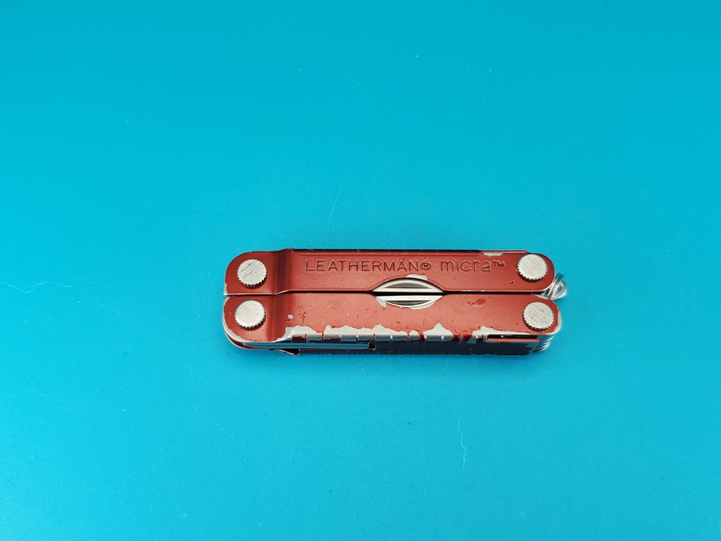 Leatherman Micra Multi-Tool, Knife, Scissors, Key Ring, Red! WITH SHEATH!