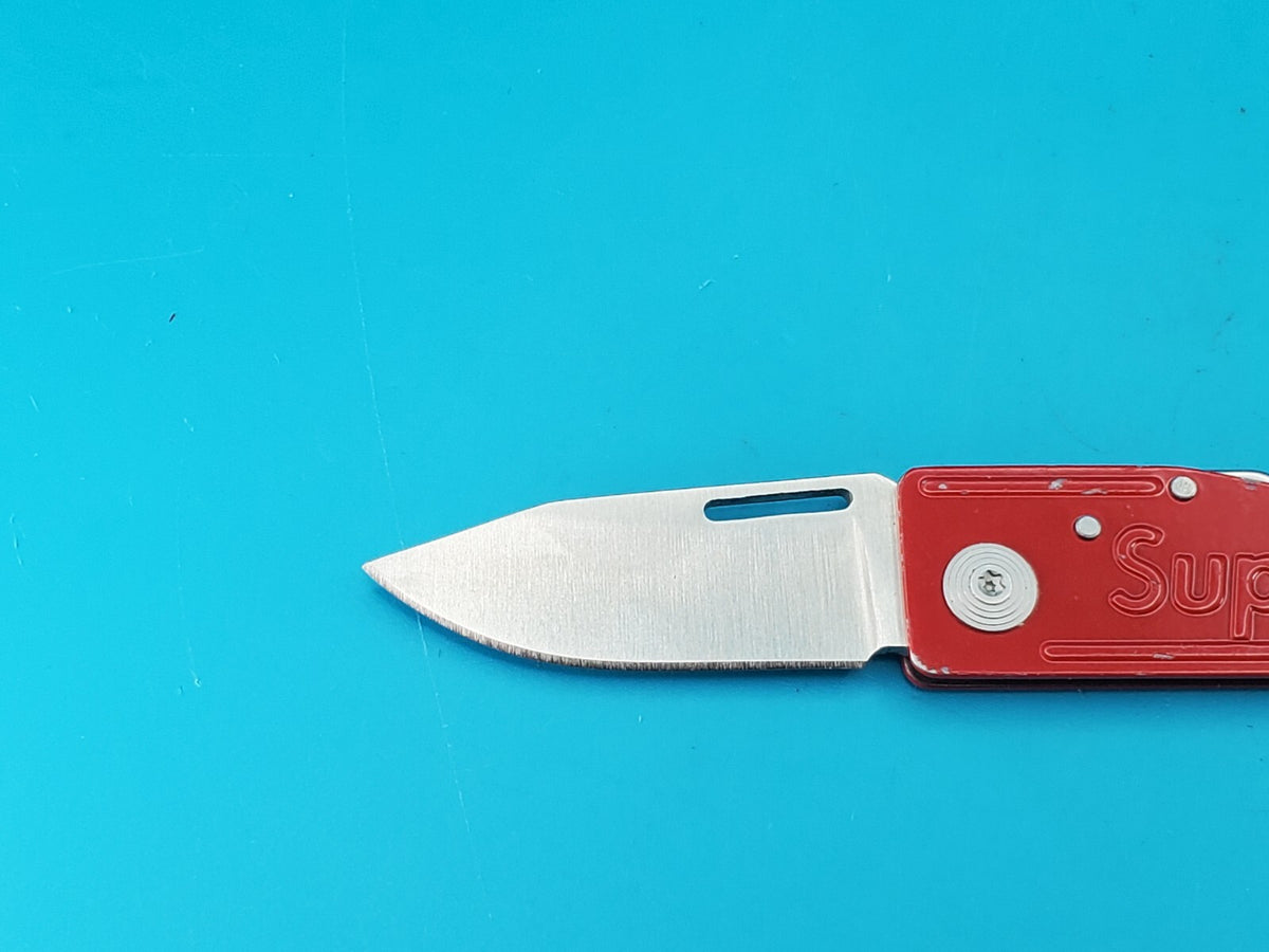 Supreme Red SOG Keytron Folding Pocket Knife Lockback Bottle Opener