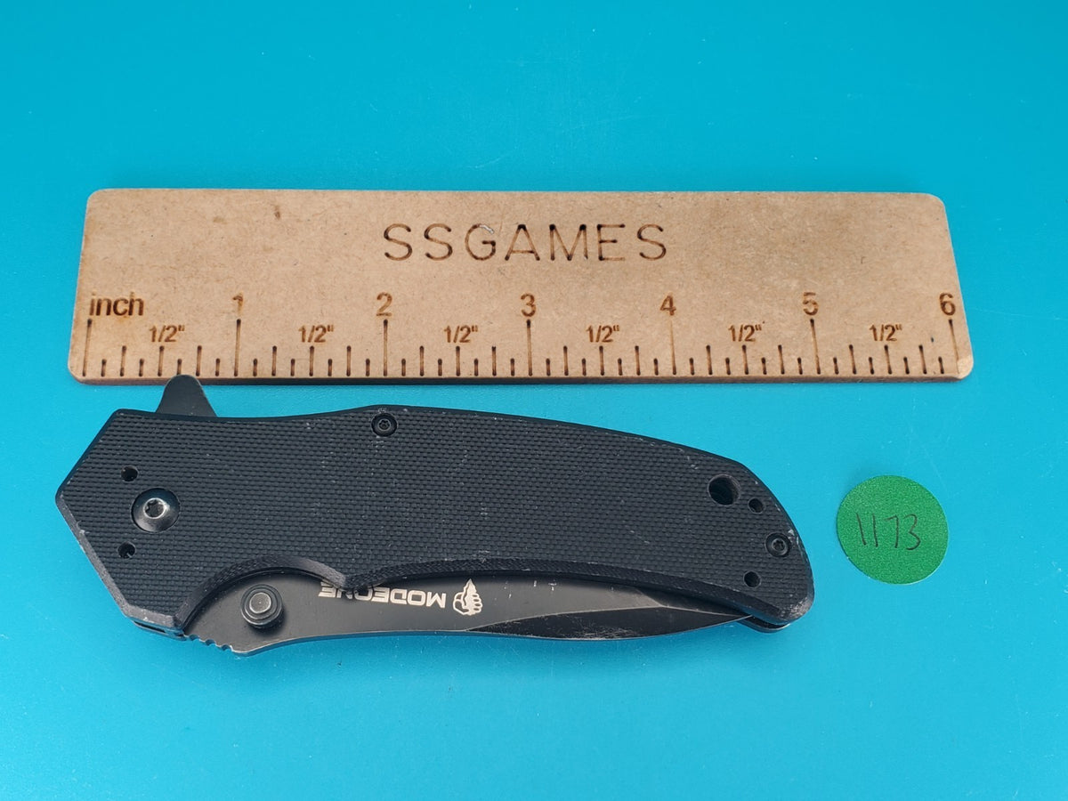 MODEONE KNIVES MO-FK-003-6 Plain Edge Frame Lock Black Folding Pocket Knife!