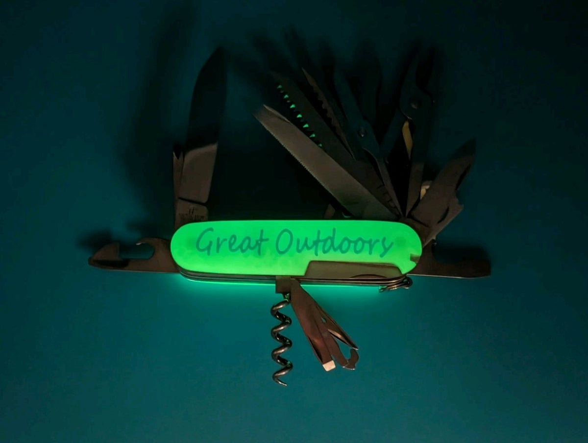 Custom Victorinox SwissChamp Glow in the Dark Knife Multi-Tool! *GREAT OUTDOORS*