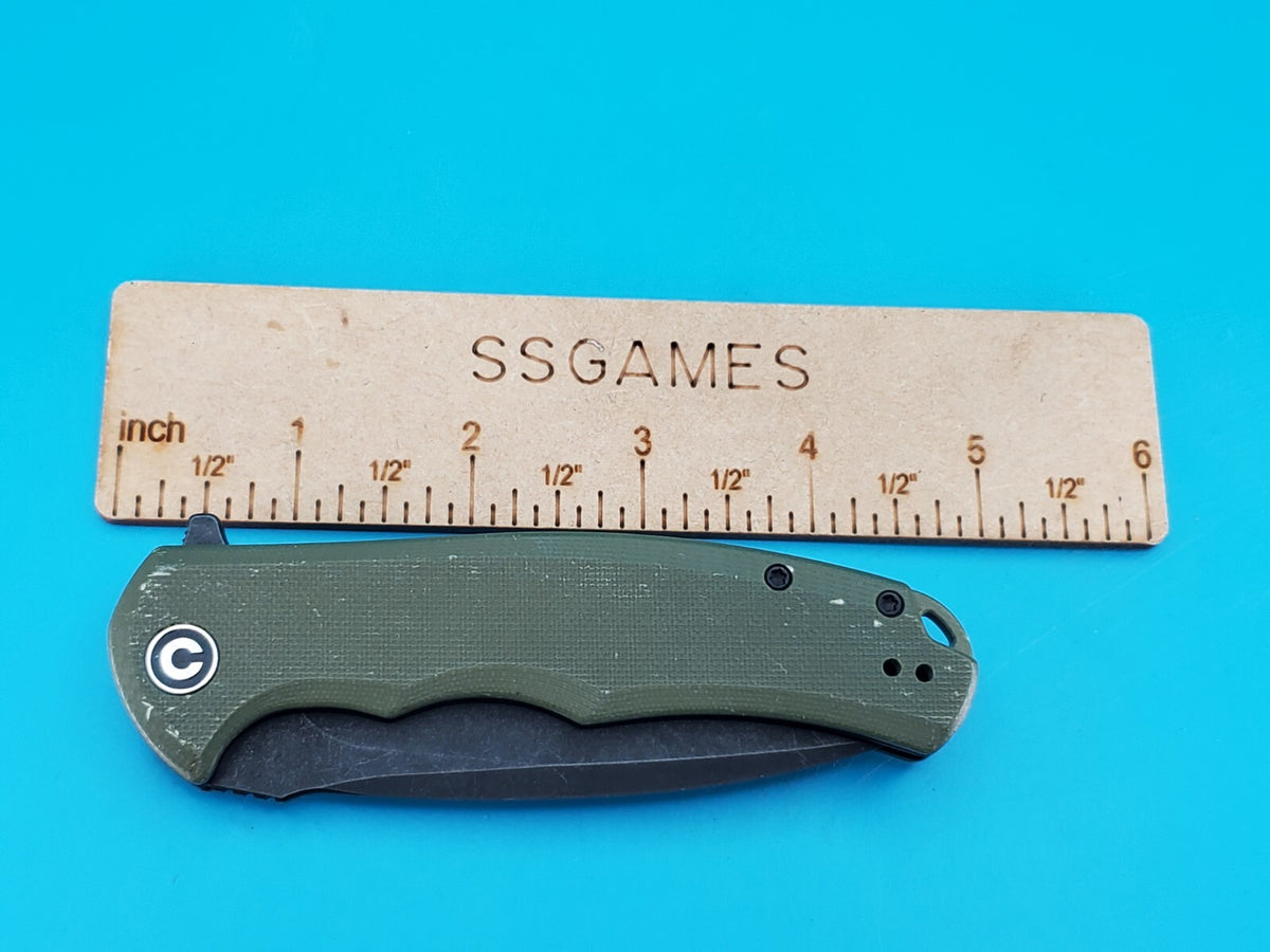 Civivi Praxis Flipper Pocket Knife Plain Edge Blade Green G10