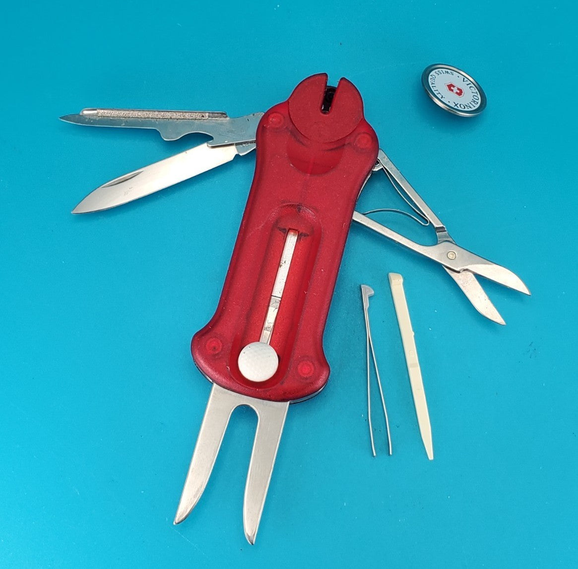 Victorinox Golf Tool Swiss Army Knife! Red Translucent! *GOLDENSTATE*