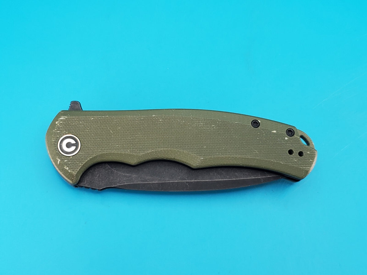 Civivi Praxis Flipper Pocket Knife Plain Edge Blade Green G10
