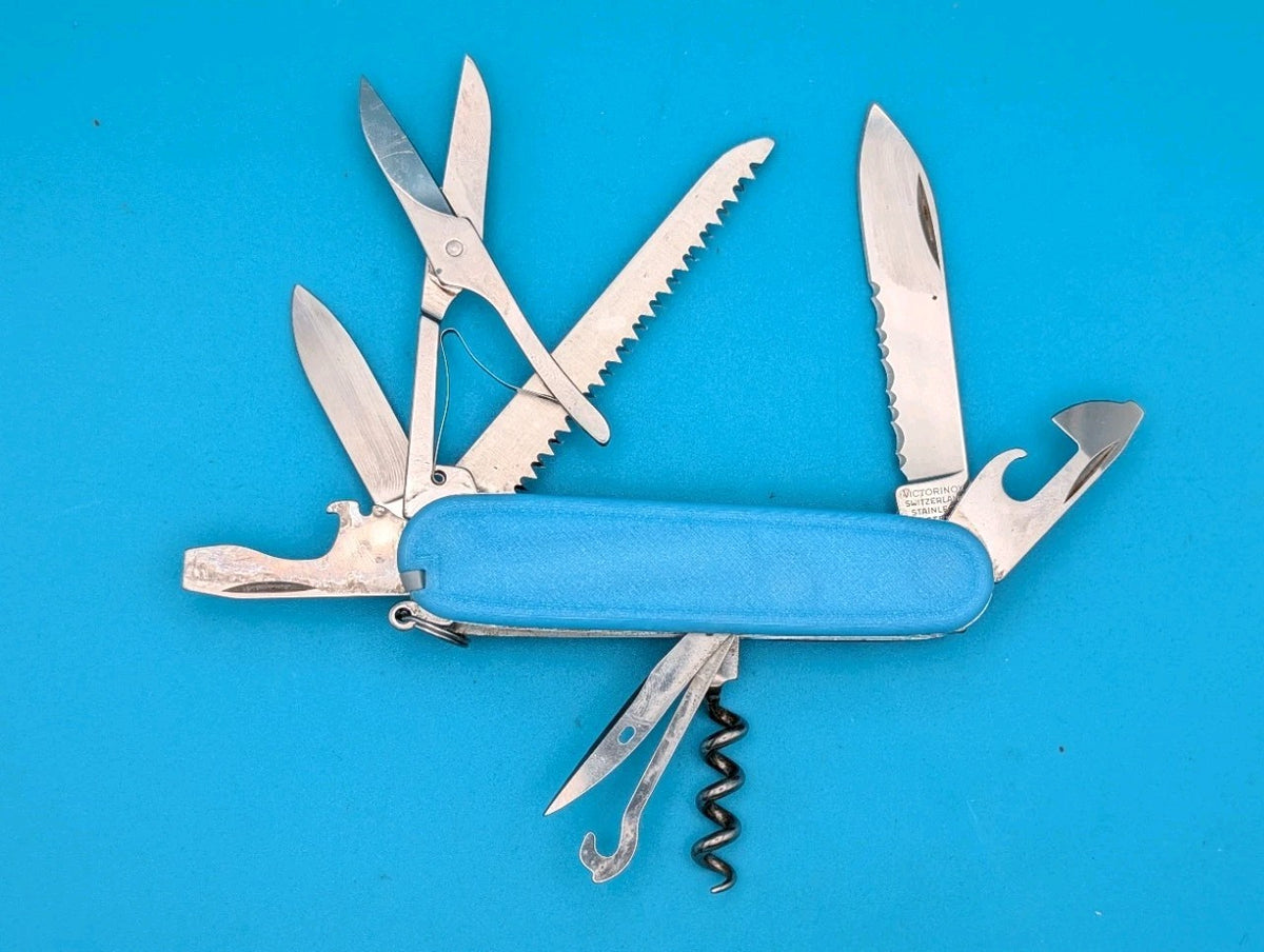 Rare Vintage Custom Victorinox Rainier Blue & Purple Swiss Army Knife!