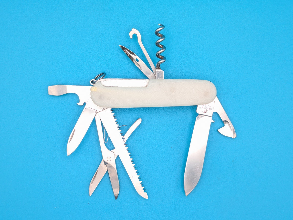 Custom Victorinox Huntsman Glacier Ice Glow in the Dark Swiss Army Knife! 91mm