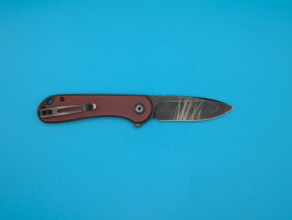 CIVIVI Elementum - Plain Edge Folding Pocket Knife! Burgandy Handle! USED