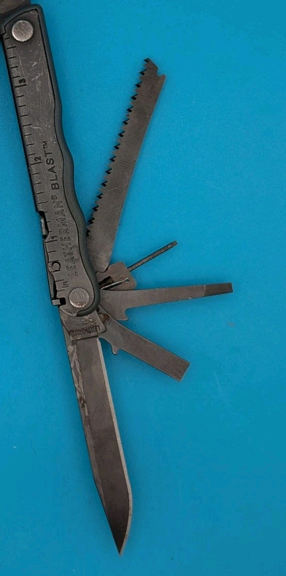Leatherman BLAST Multi-Tool , Retired Multitool w/ Knife Pliers! BLACK OXIDE!