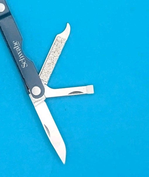 Leatherman Micra Multi-Tool, Knife, Scissors, Key Ring, Blue, Schwabe