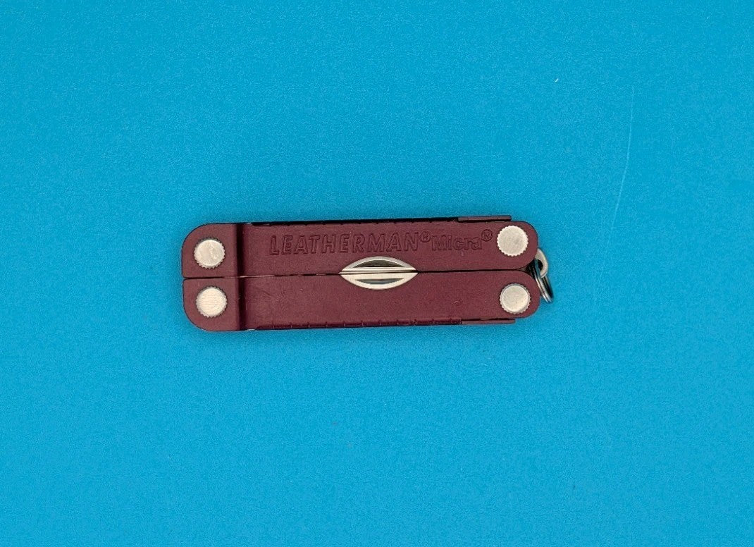 Leatherman Micra Multi-Tool, Knife, Scissors, Key Ring, Maroon Red!