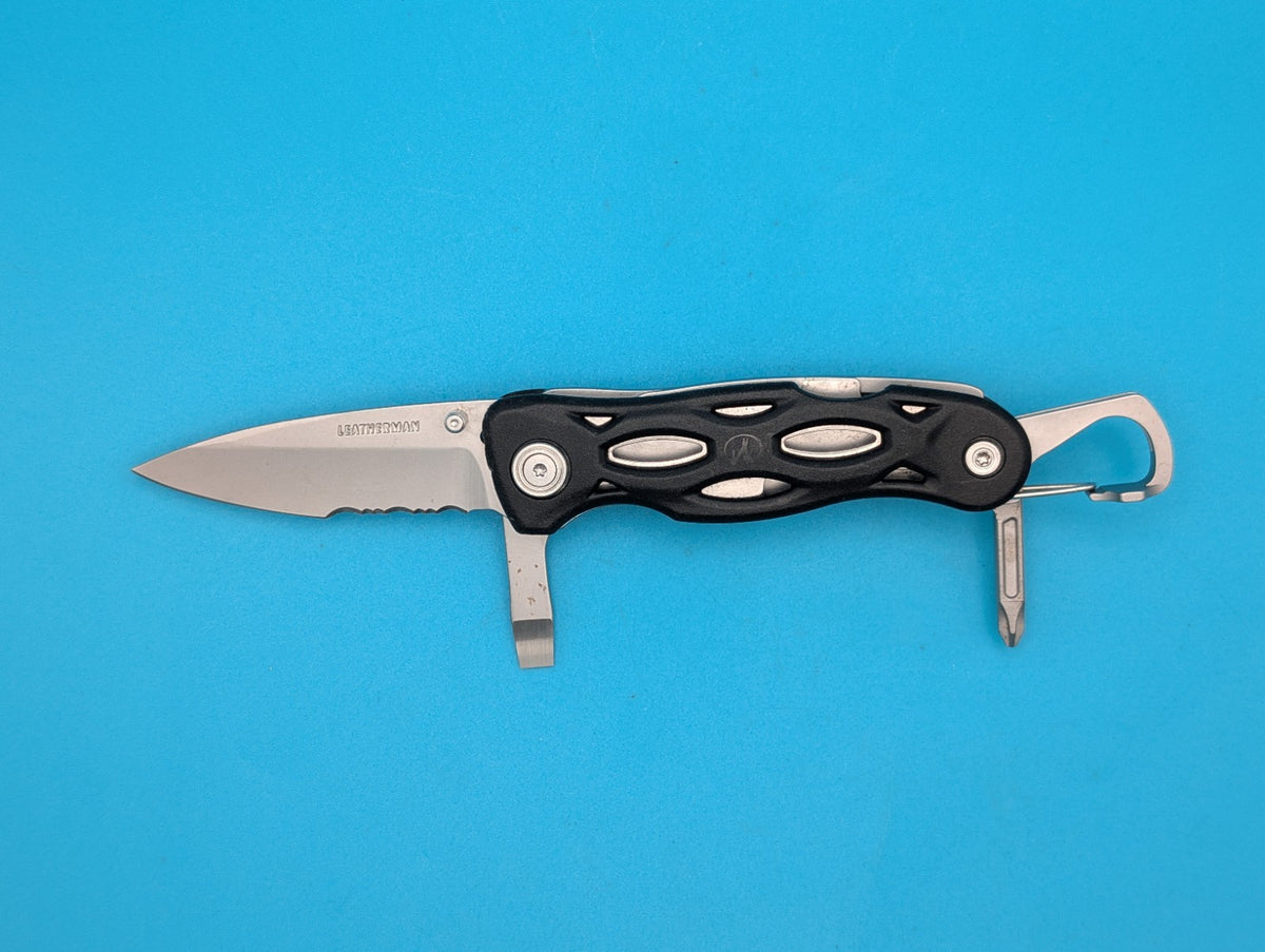 Retired Leatherman E303 Knife Screwdriver Multi-Tool w/Carabiner!