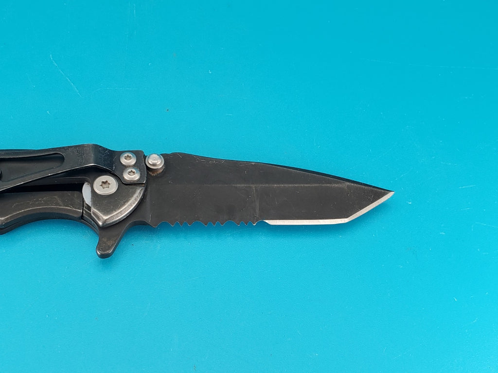 Gerber Torch I Frame Lock Plain Edge Blade Folding Pocket Knife! Black!