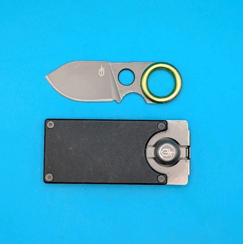 Gerber GDC Money Clip Knife Finger Loop EDC Credit Card Holder G10