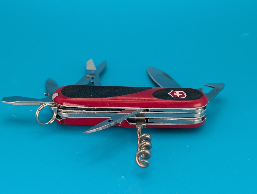 Victorinox Delemont EVOGRIP 14 Red & Black Swiss Army Knife Multi Tool!