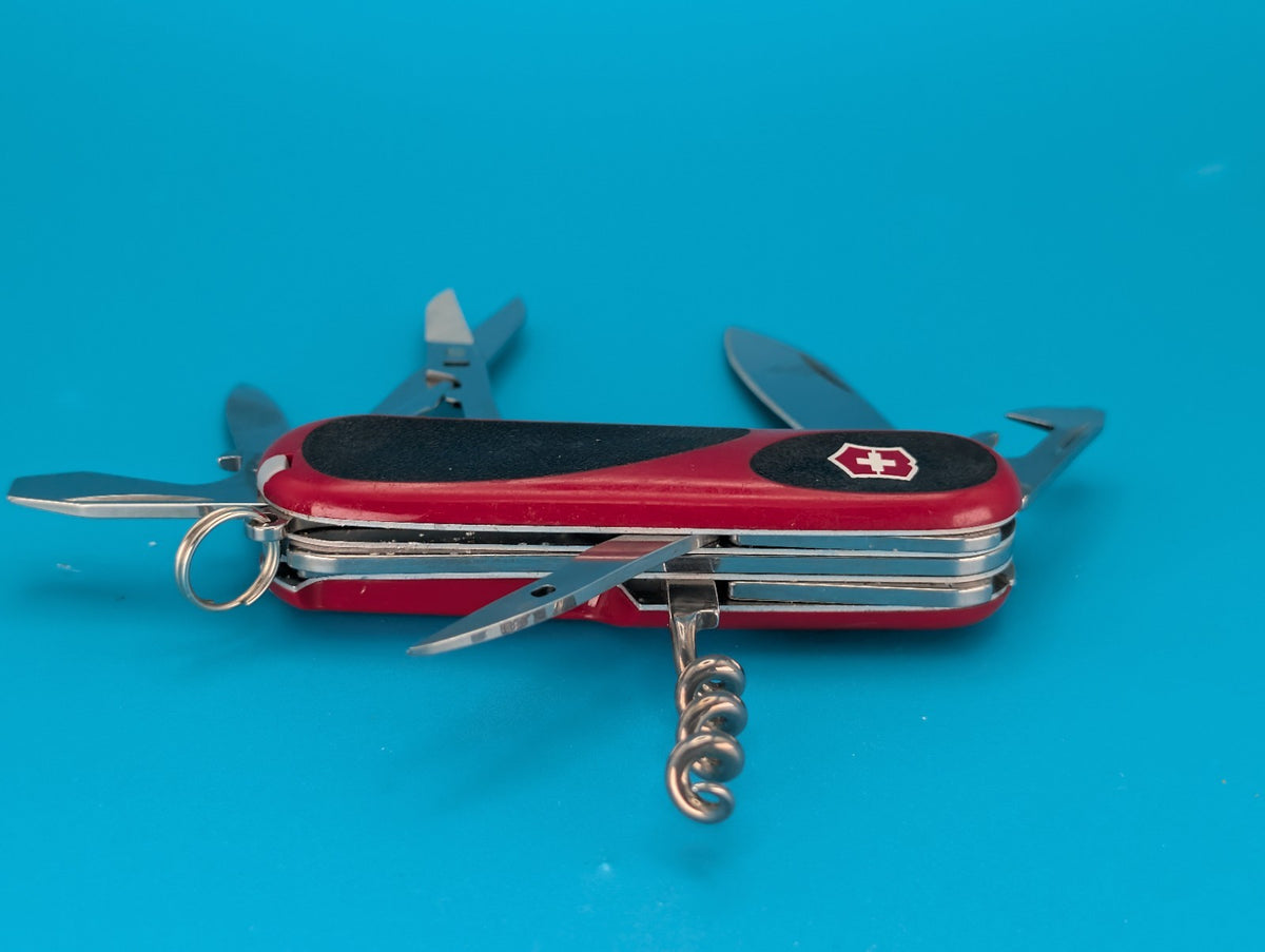 Victorinox Delemont EVOGRIP 14 Red & Black Swiss Army Knife Multi Tool!