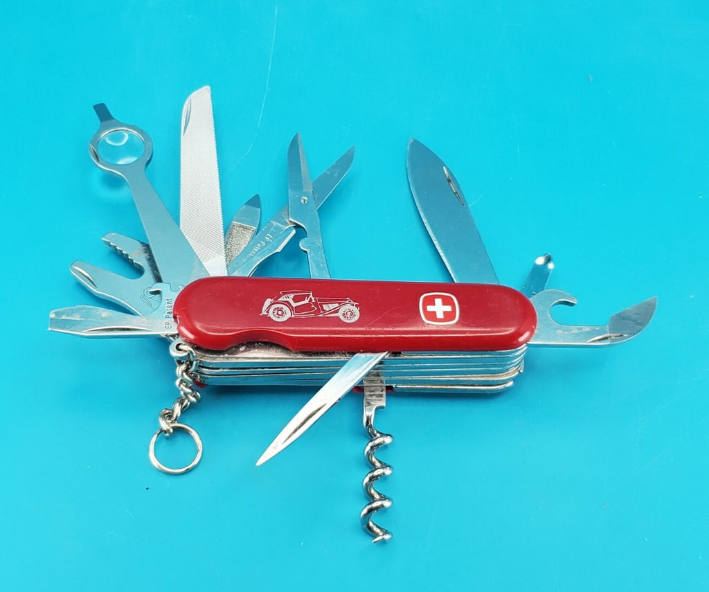 Vintage Wenger Motorist Red Swiss Army Knife Multi Tool!