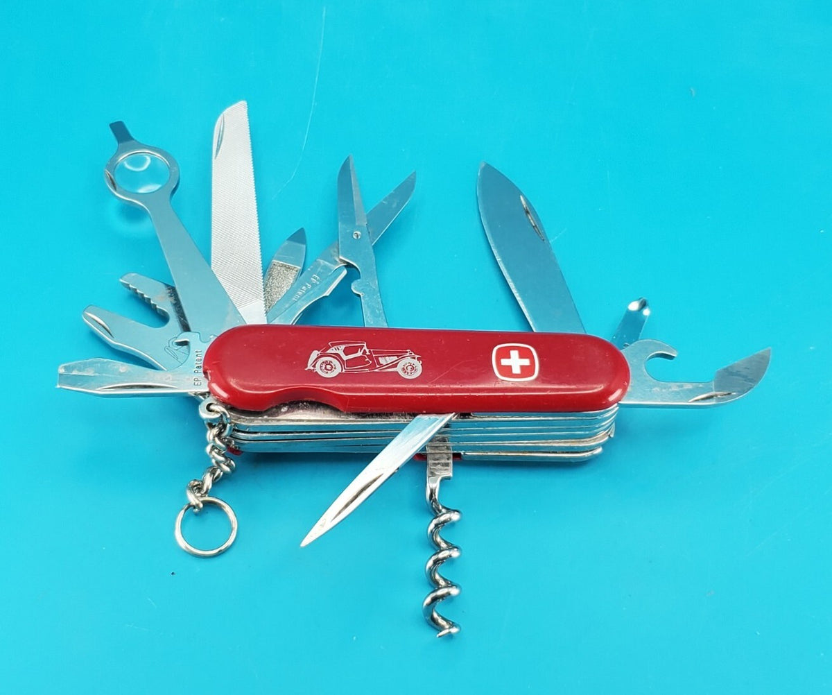 Vintage Wenger Motorist Red Swiss Army Knife Multi Tool!