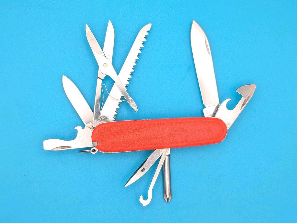 Custom Victorinox Fieldmaster Red & Blue Swiss Army Knife Multi Tool!