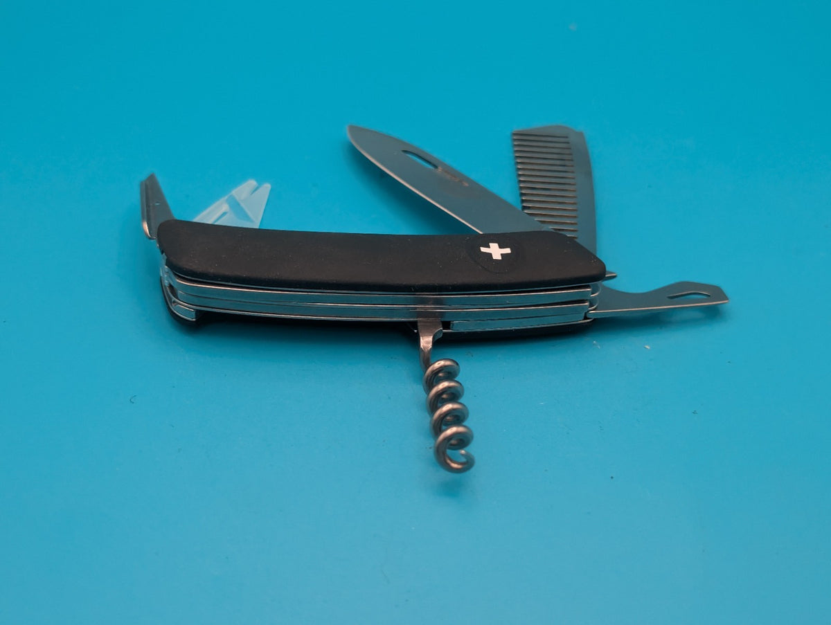 Swiza A20-44 Swiss Pocket Knife Stainless Steel Blades Black Synthetic Handle