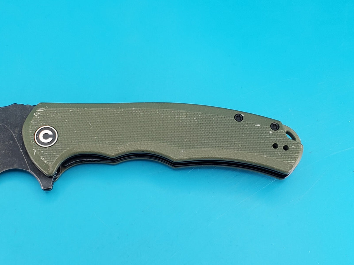 Civivi Praxis Flipper Pocket Knife Plain Edge Blade Green G10
