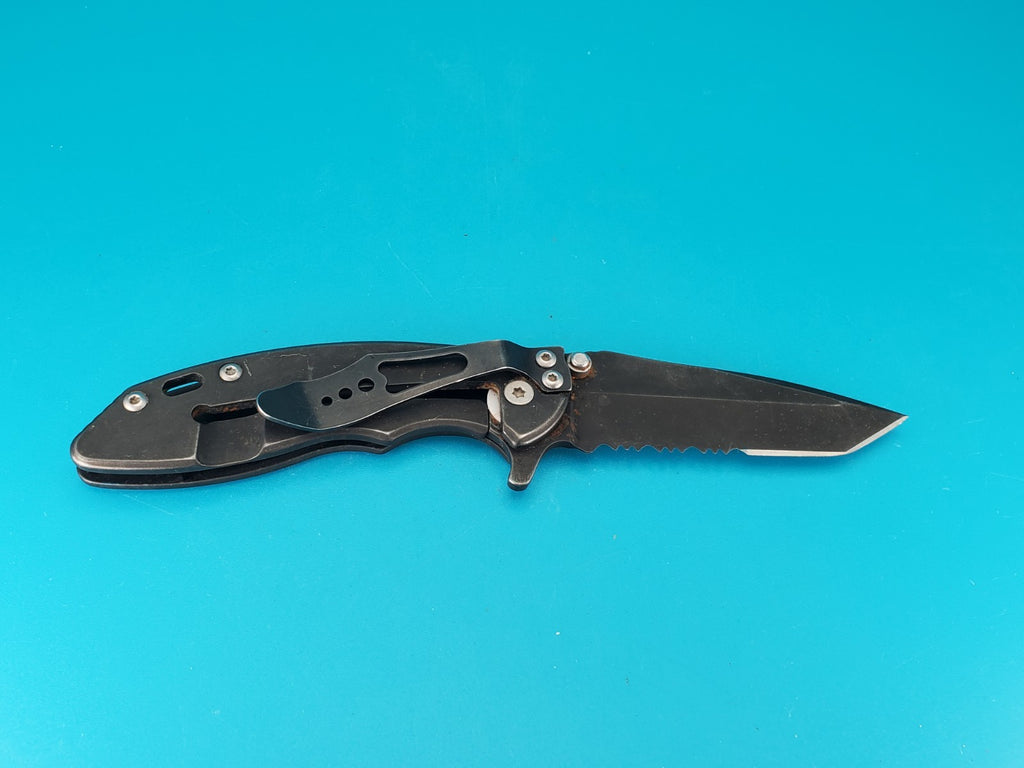Gerber Torch I Frame Lock Plain Edge Blade Folding Pocket Knife! Black!