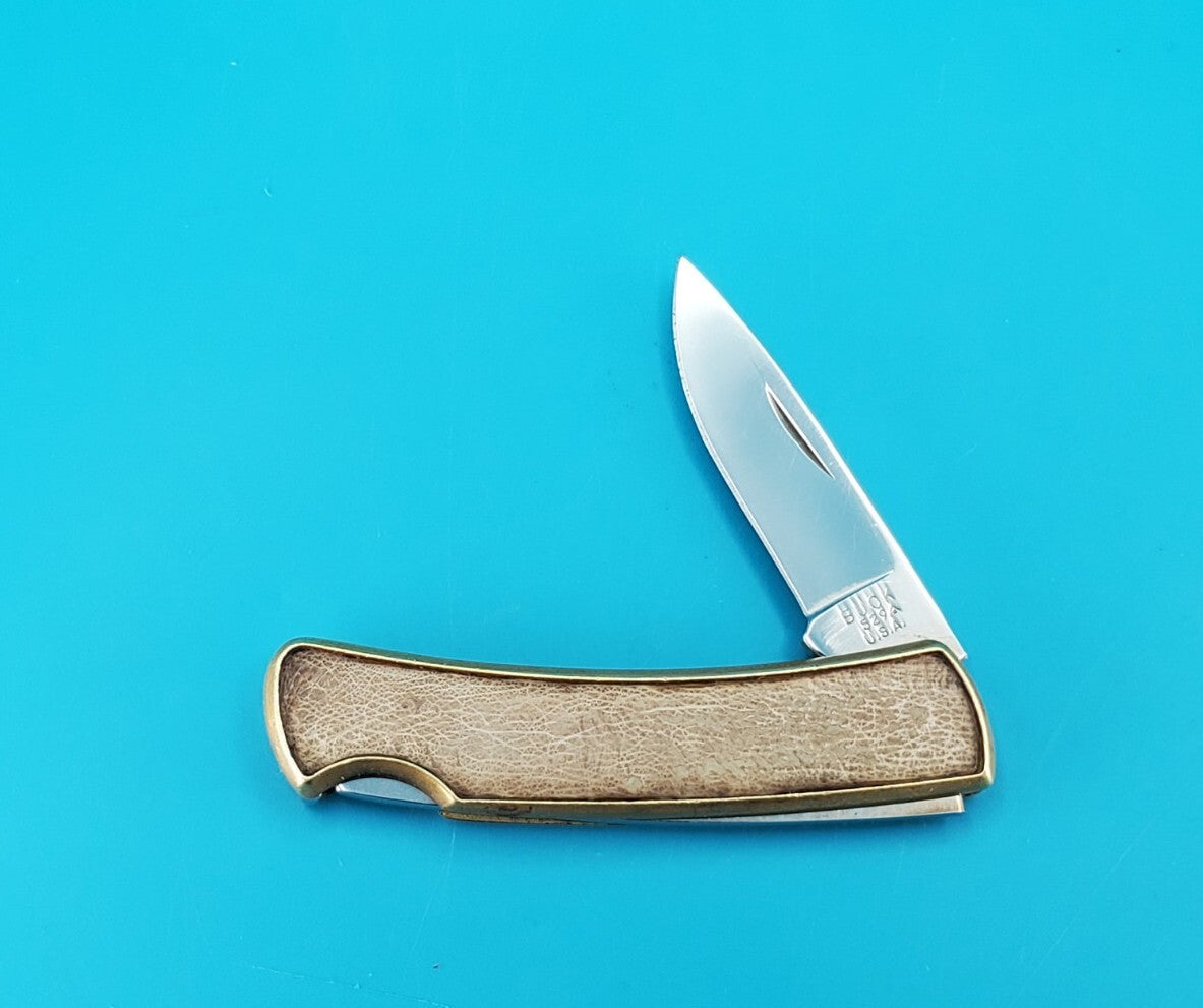 Vintage Buck 529A Buckskin Plain Edge Folding Pocket Knife! 1988