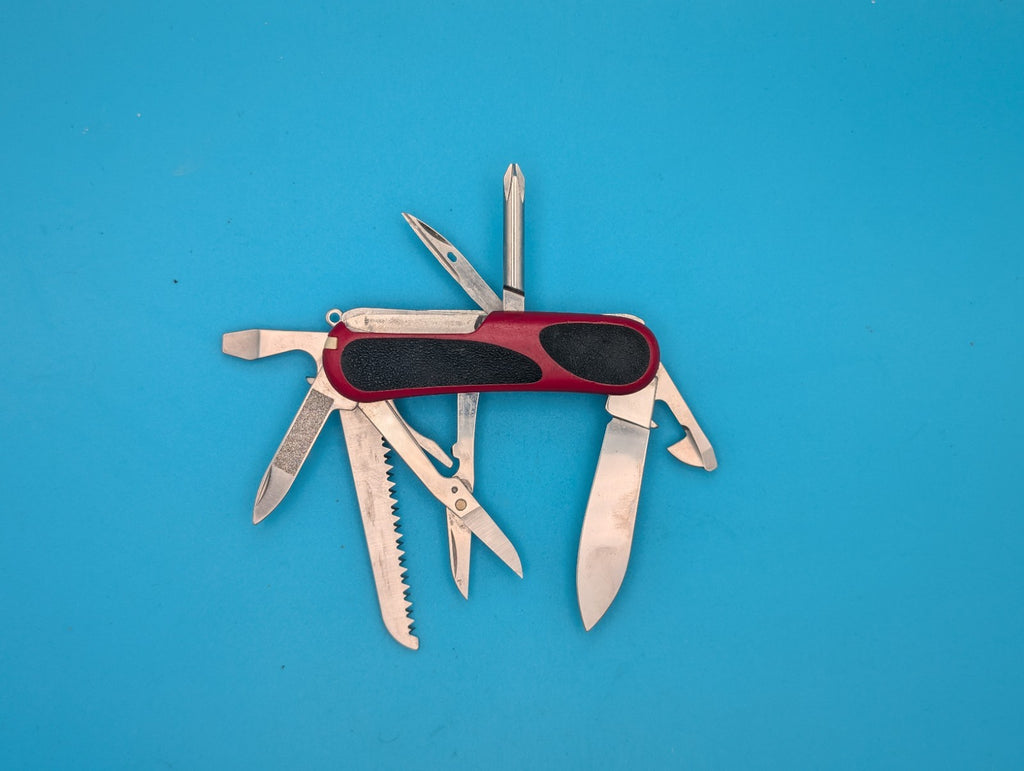 Victorinox Delemont EVOGRIP 18 Red & Black Swiss Army Knife Multi Tool!