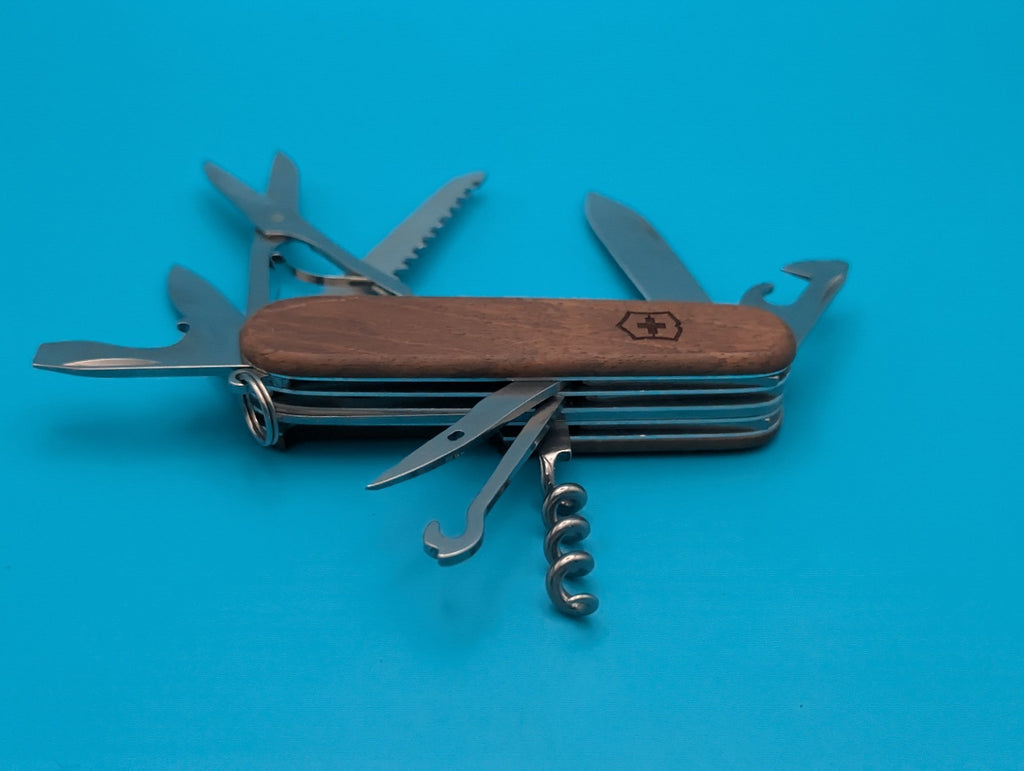 Victorinox Huntsman Wood Swiss Army Knife Multi Tool!