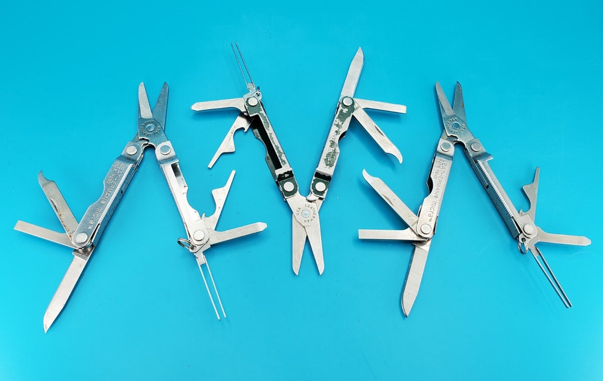 Leatherman Micra Multi-Tool Knife Scissors Key Ring Stainless Steel! LOT OF 3!